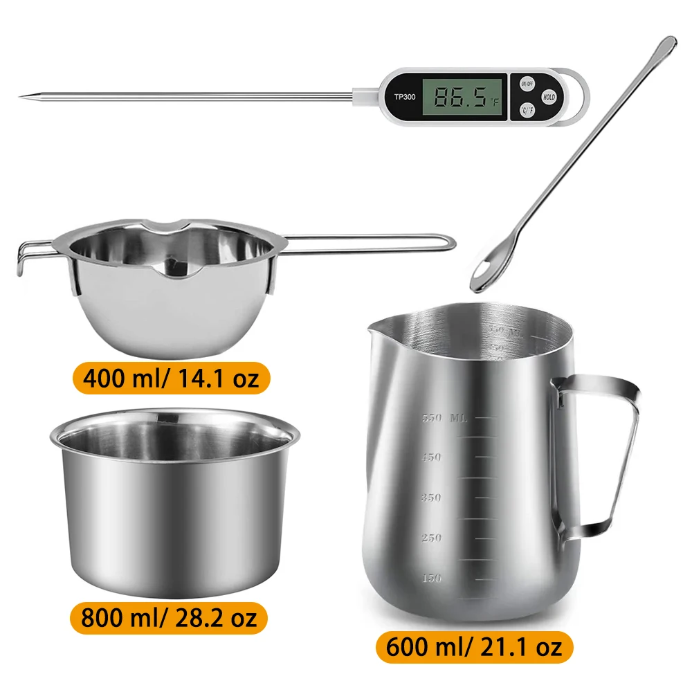 Candle Making Pouring Pot High Quality Stainless Steel Double Boiler Wax Melting Pot DIY Candle Making Starter Kit For Beginer