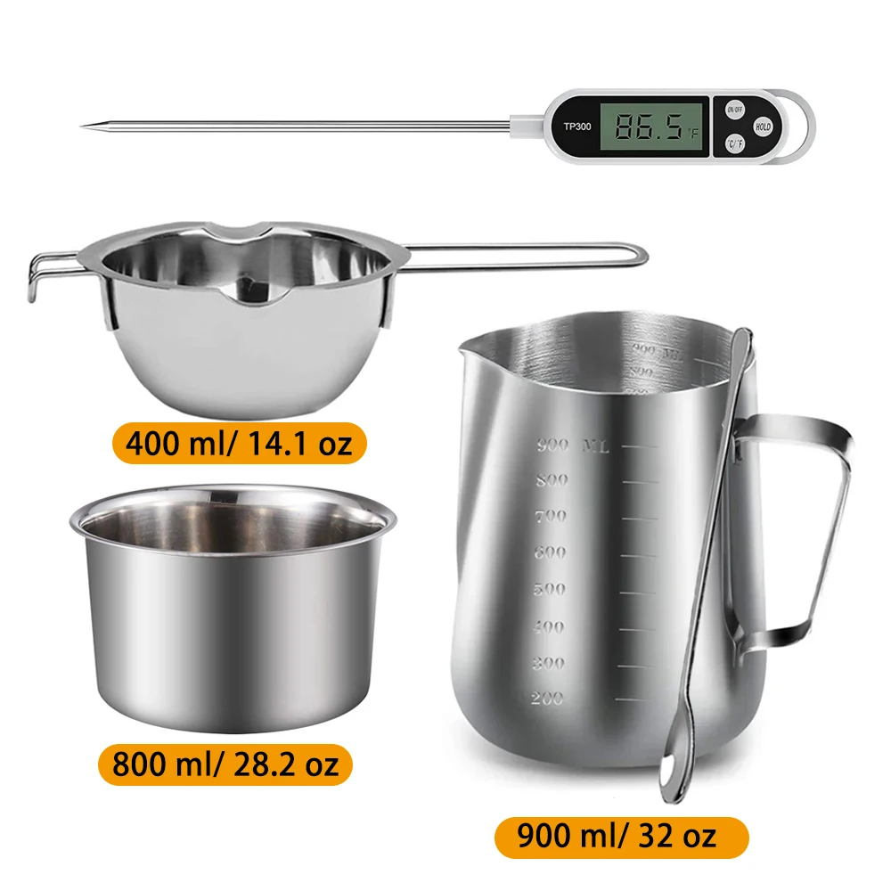 Candle Making Pouring Pot High Quality Stainless Steel Double Boiler Wax Melting Pot DIY Candle Making Starter Kit For Beginer