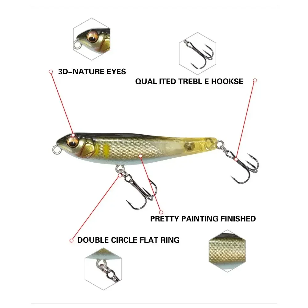 71mm 7g Reals Pencil Topwater Fishing Lures Surface Floating Stickbait Wobblers Walking Baits Leurre de Artificial Hard Bait