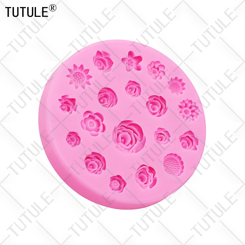 Flowers Silicone Mold Flower Resin Phone Case Head Rope Hair Card Jewelry Accessories Mold Flower Chocolate Cake Silicone Mold