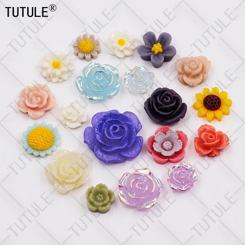 Flowers Silicone Mold Flower Resin Phone Case Head Rope Hair Card Jewelry Accessories Mold Flower Chocolate Cake Silicone Mold