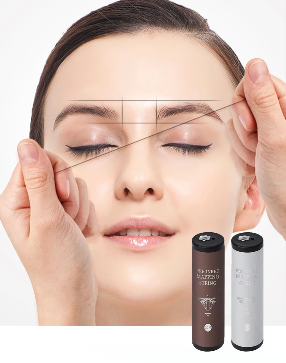 20M Elastic String Permanent Makeup Tattoo Supplies For Eyebrows Microblading Pre-Inked Mapping Tool Making Eyebrow String Line