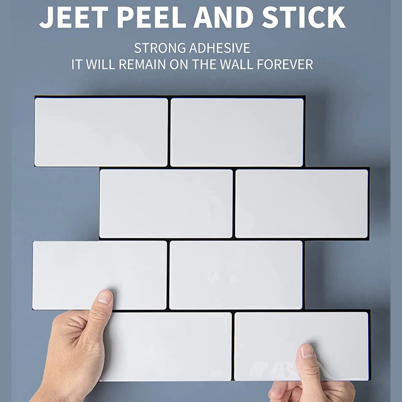 10 Sheets Big Tiles Peel and Stick Wall Stickers Brick Vinyl Wallpaper Waterproof Kitchen Bathroom Backsplash Home Decor
