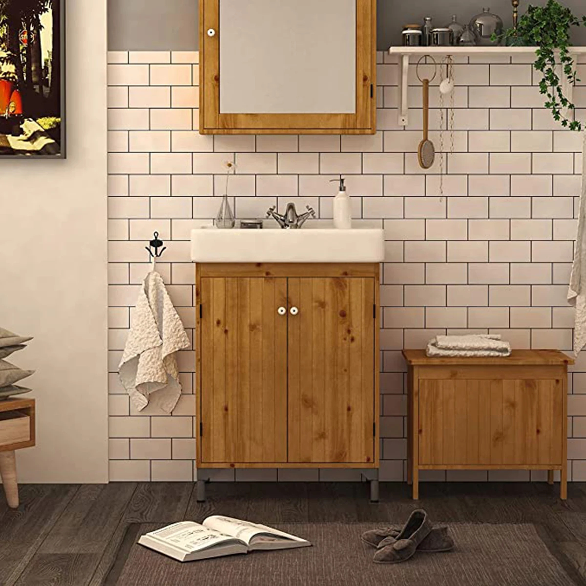 10 Sheets Big Tiles Peel and Stick Wall Stickers Brick Vinyl Wallpaper Waterproof Kitchen Bathroom Backsplash Home Decor