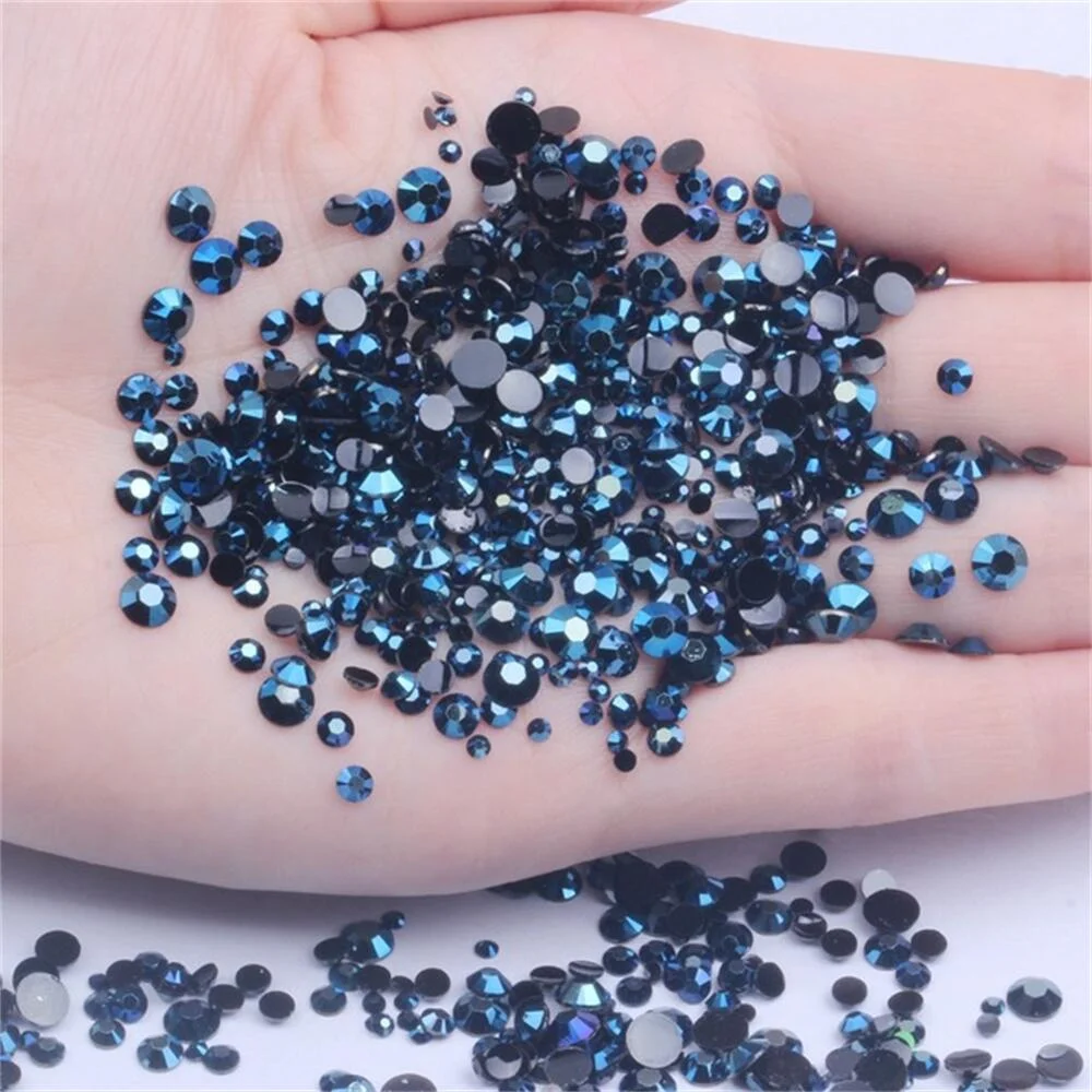2mm~6mm 1000 Resin Jelly Drill Non Thermal Repair Ab Flat Back Plastic Crystal Nail Diy Glitter Stone