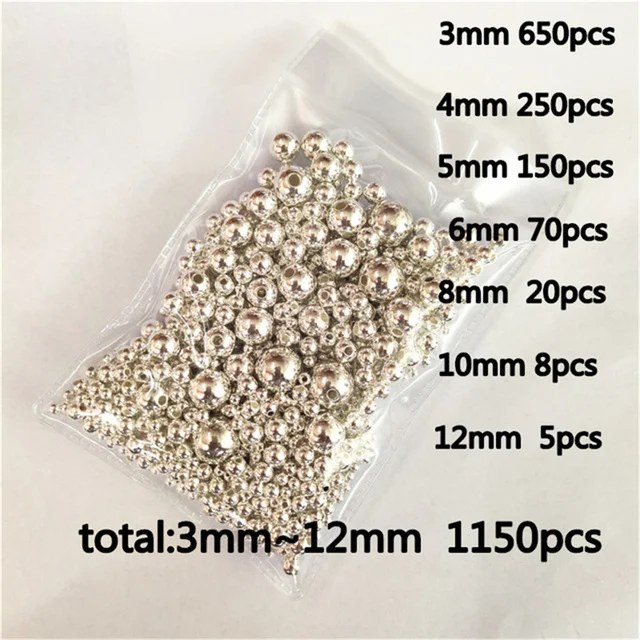 3mm-12mm Gold Plated/silver Plated Pearl Acrylic Beads Round Pearl Spaced Scattered Beads For Jewelry Making Diy