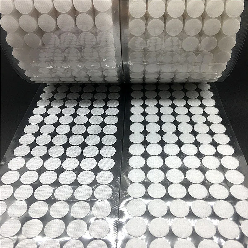 1000 Pairs Self Adhesive Fastener Tape Dots 10/15/20mm Disc Adhesive Strong Glue Magic Sticker Round Fastener Hook and Loop Tape