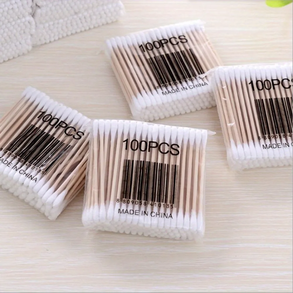 900/100/300pcs Disposable Wooden Micro Bud Swabs Lint Free Eyelash Extension Glue Removing Tools Makeup Mini Brush