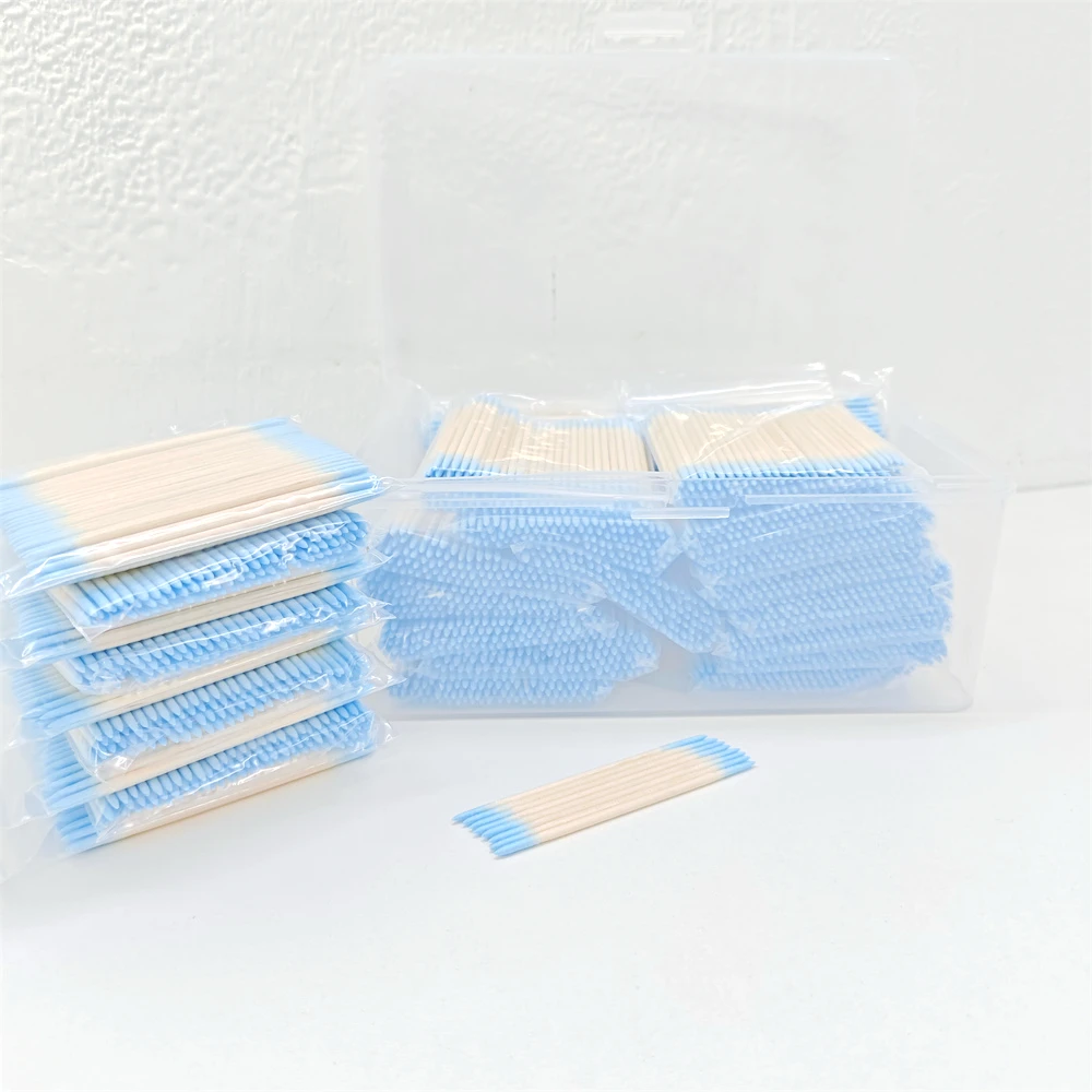 900/100/300pcs Disposable Wooden Micro Bud Swabs Lint Free Eyelash Extension Glue Removing Tools Makeup Mini Brush