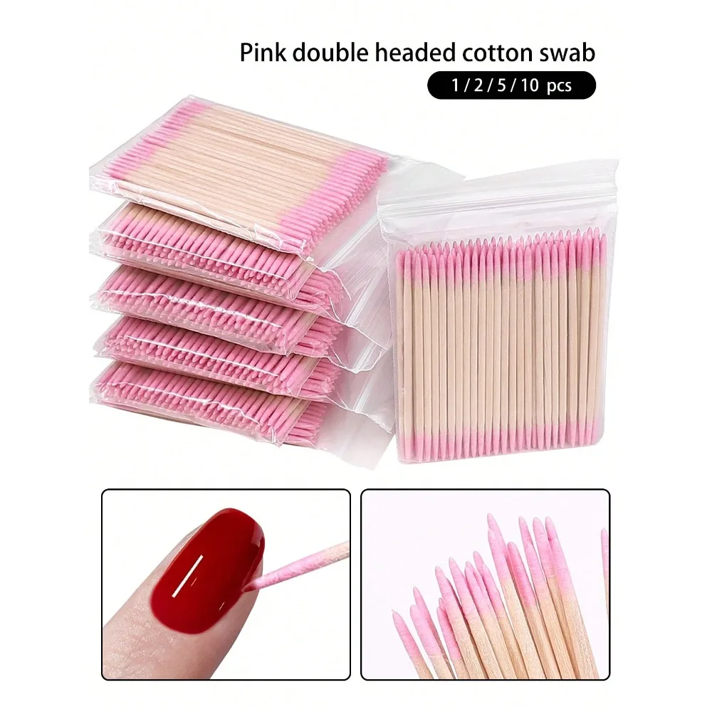 900/100/300pcs Disposable Wooden Micro Bud Swabs Lint Free Eyelash Extension Glue Removing Tools Makeup Mini Brush