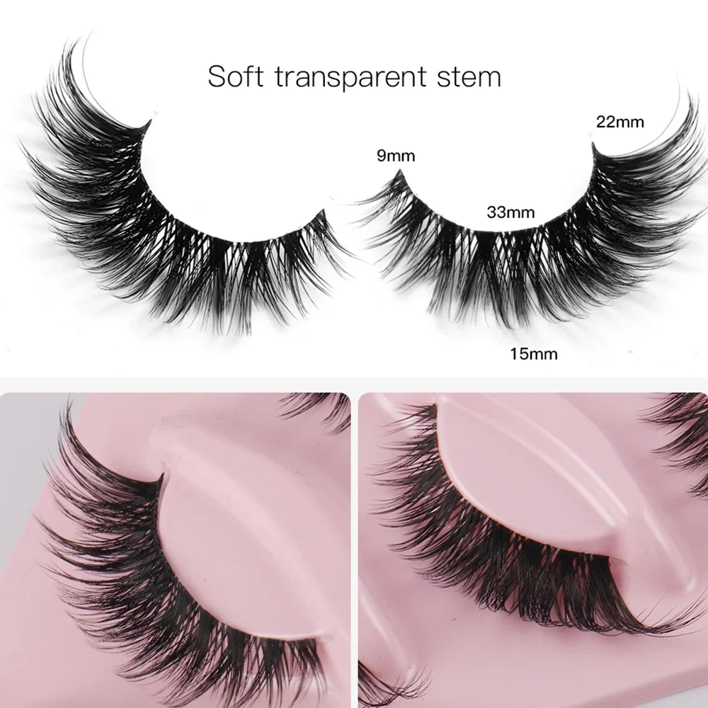 5 Pairs Cat Eye Lashes Fake Eyelashes Natural Long Manga Lashes Winged End Eye Elongated Eyelashes Fake Lashes Makeup