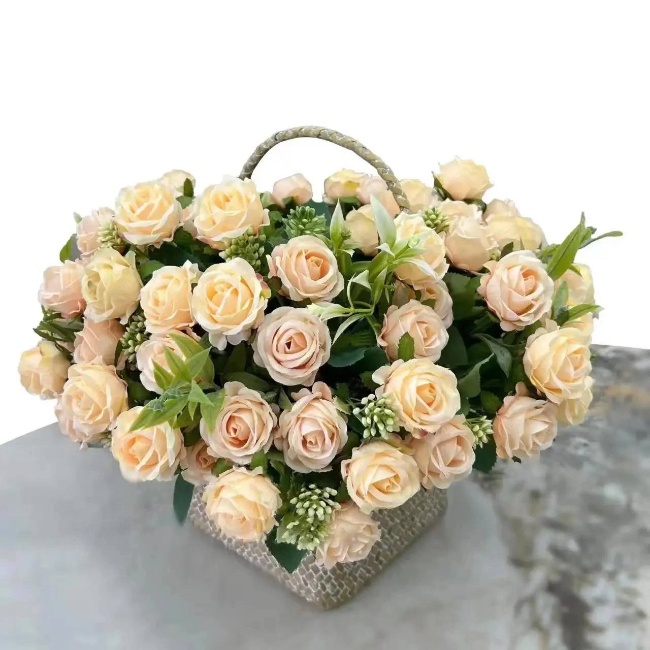 10 Heads Rose Bouquet Artificial Flowers Western Rose Wedding Decoration 6 Colors Peonies Fake Flowers Artificial Flowers
