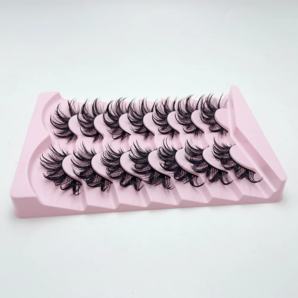 7 Pairs Wet False Eyelashes Fluffy Fairy Cat Eyelashes 3D Cat Eye Lashes, Faux Eyelashes, Natural Long Full Strip Lashes Winged