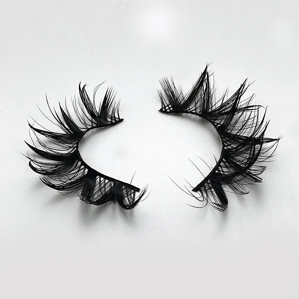7 Pairs Wet False Eyelashes Fluffy Fairy Cat Eyelashes 3D Cat Eye Lashes, Faux Eyelashes, Natural Long Full Strip Lashes Winged