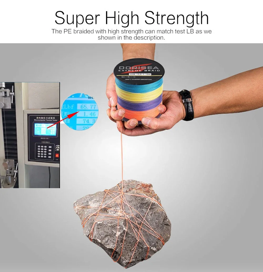 DORISEA X4 100M 6LB-100LB Extreme Braided PE Multifilament Fishing Line Wire Pesca Tackle