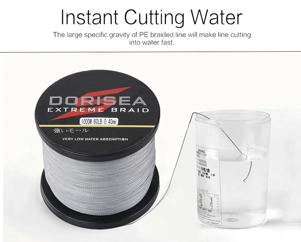DORISEA X4 100M 6LB-100LB Extreme Braided PE Multifilament Fishing Line Wire Pesca Tackle