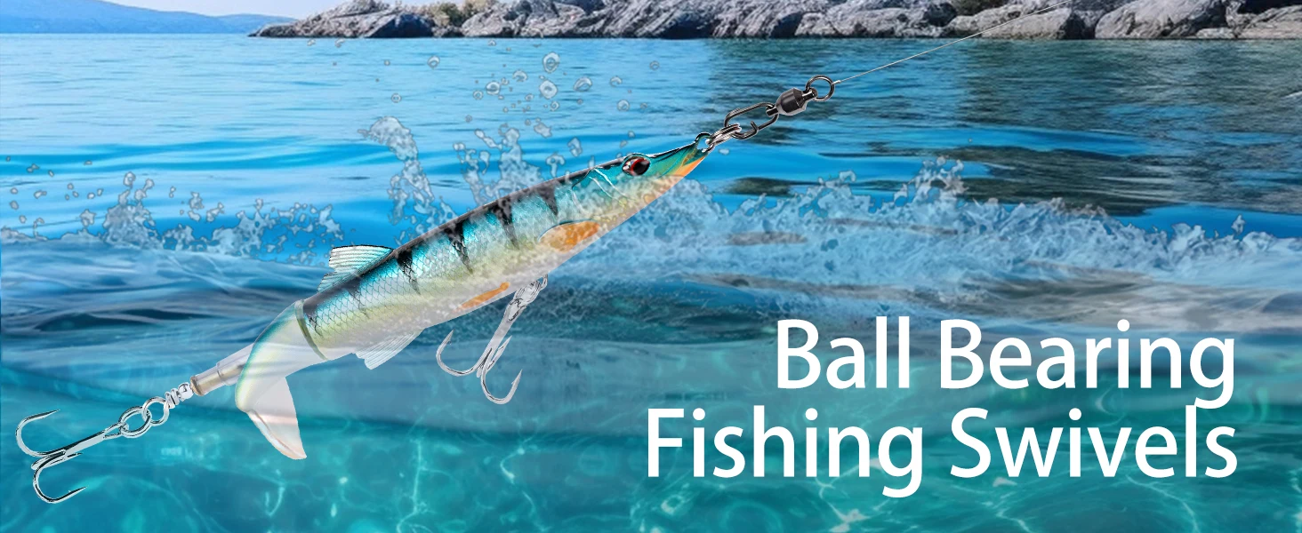 9KM Snap Fishing Swivels 25~100Pcs Split Ring Fishing Ball Bearing Swivel Carp Fishing Lure Connectors Power Clip Snap Saltwater