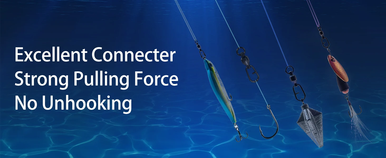 9KM Snap Fishing Swivels 25~100Pcs Split Ring Fishing Ball Bearing Swivel Carp Fishing Lure Connectors Power Clip Snap Saltwater