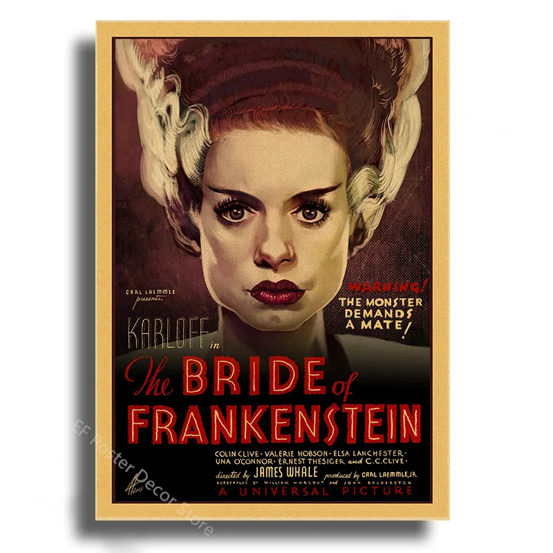 Monsters Movie Poster Retro Kraft Paper Prints Vintage Home Decor Picture Living Room Decoration Horror Film Art Wall Painting