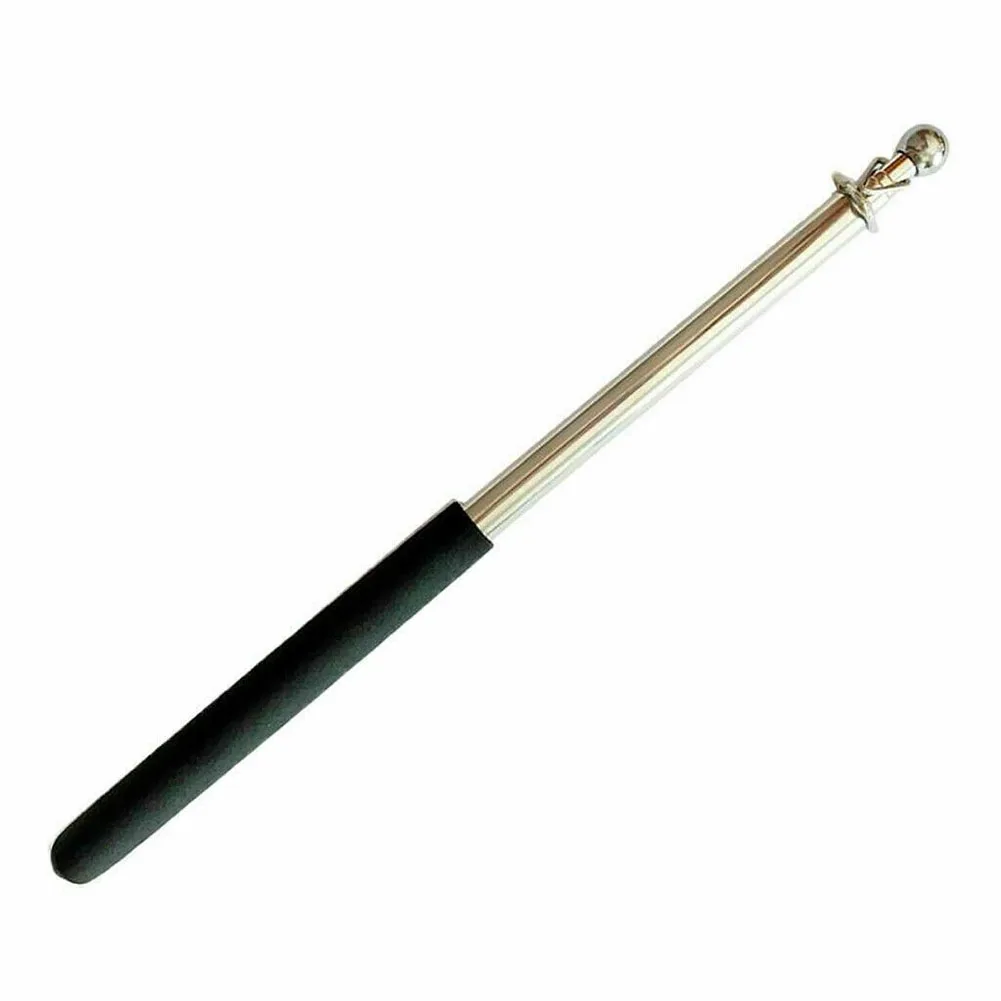 1.6M Telescopic Flagpole Stainless Steel Black Sponge Handle Portable Pole Flag Waving Flagpole Teaching Pointer