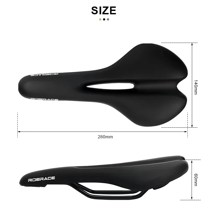 RIDERACE Bicycle Saddle Hollow Cycling Seat For Men Women Soft PU Leather Comfortable Shock Absorbing MTB Road Bike Cushion