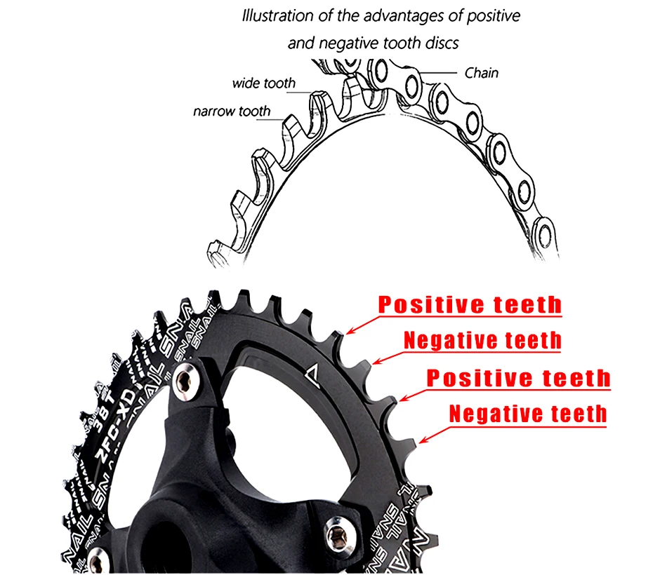 GOLDIX Square Hole Bicycle Crankset Aluminum Alloy MTB Crank 165/170/175mm Length Narrow Wide Teeth 104BCD 32/34/36/38/40/42T