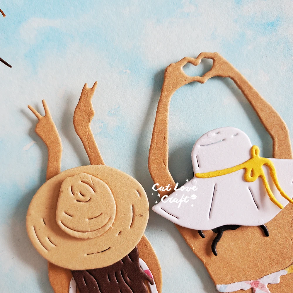 Catlove Summer Back silhouette Metal Cutting Dies Scrapbooking Mold Stencil Die Cuts Card Making DIY Craft Embossing New Dies