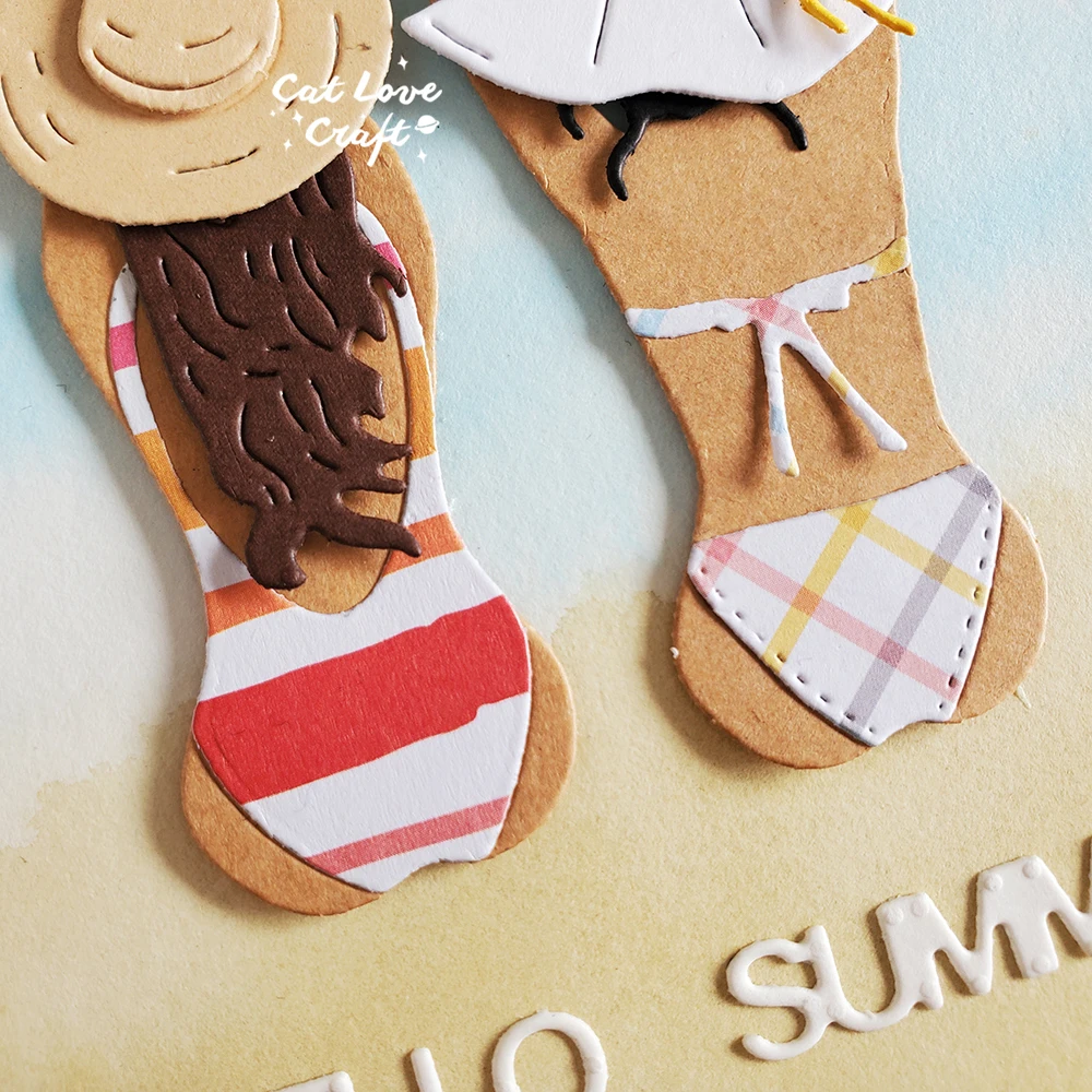 Catlove Summer Back silhouette Metal Cutting Dies Scrapbooking Mold Stencil Die Cuts Card Making DIY Craft Embossing New Dies