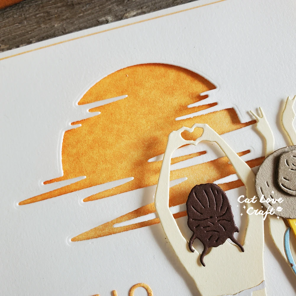 Catlove Summer Back silhouette Metal Cutting Dies Scrapbooking Mold Stencil Die Cuts Card Making DIY Craft Embossing New Dies