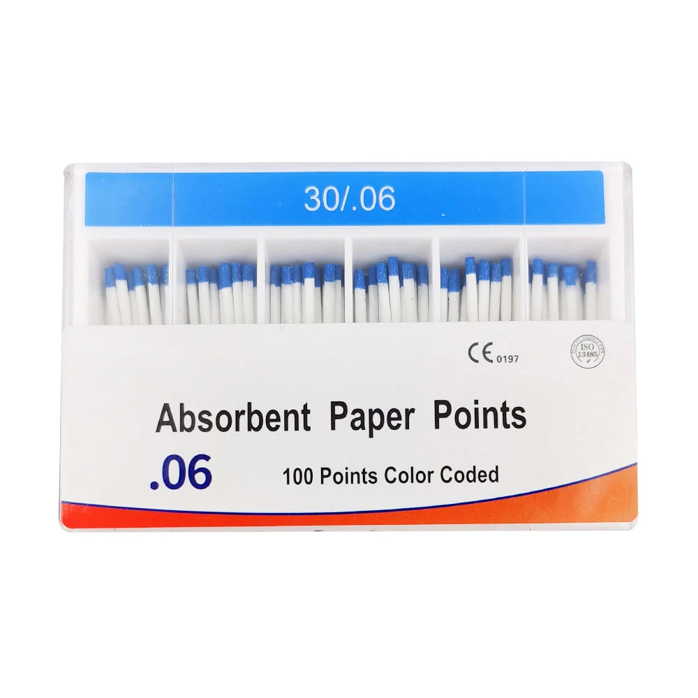 0.06 Taper Dental Absorbent Paper Points 20# 25# 30# 35# 40# Paper Points Cotton Fiber Root Canal Absorption Dental Materials