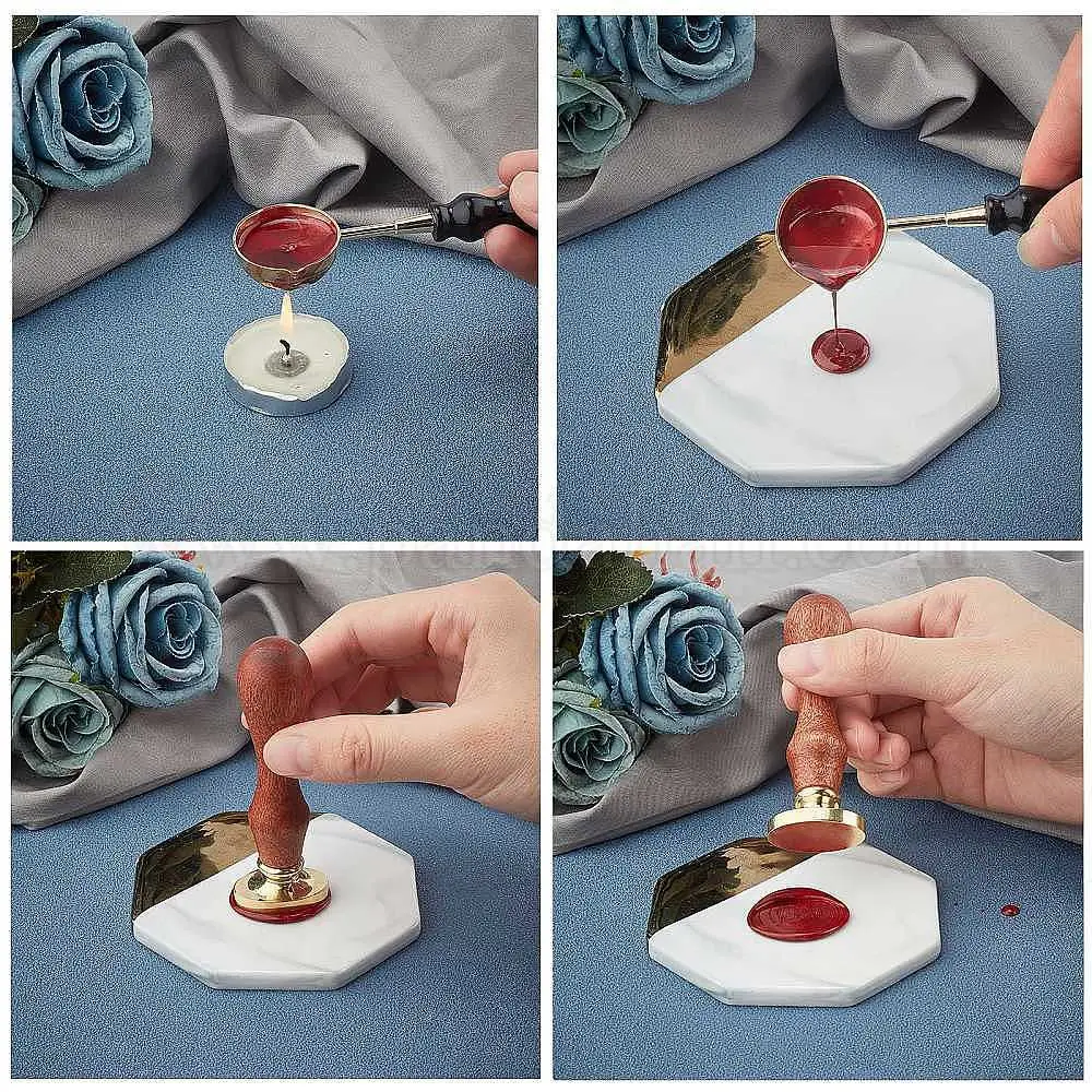 Sun Drinking Mushroom Moon Plants Book Dog Wax Seal Stamp Removable Round Brass Head For Decor Gifts Weddings Envelopes