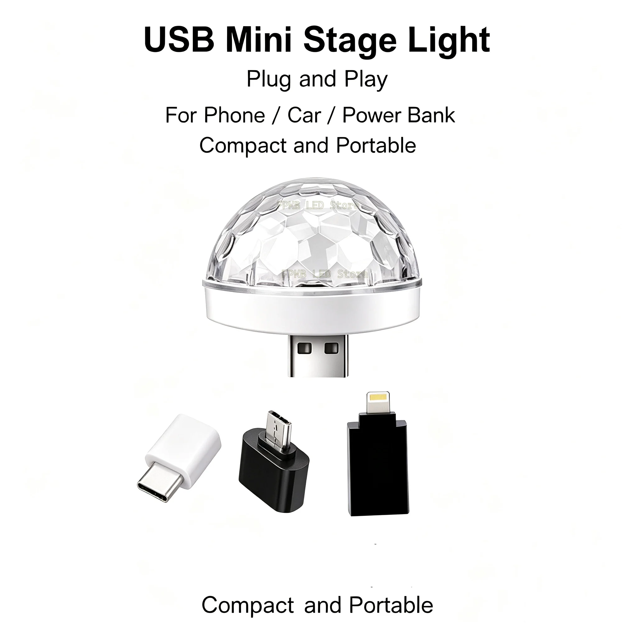 USB LED Disco DJStage Car Light Portable Family Party Ball Colorful Light Bar Club Stage Effect Lamp Mobile Phone Lighting