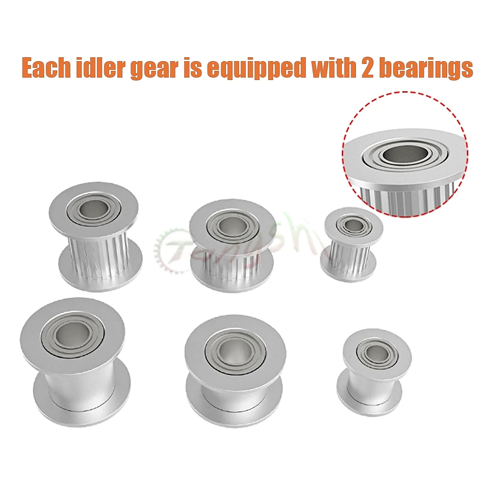 16T 20T 2GT Idler Timing Pulley Bore3/4/5/6mm Width 6/10/15mm GT2 Synchronous Belt 3D Printer CNC Parts Idler Type Pitch 2mm 20T