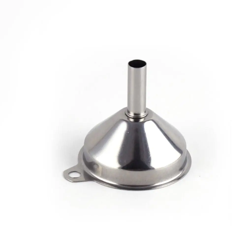Wide Mouth Stainless Steel Funnel Spice Cooking Oil Filter Kitchen Tool Strainer with Handle Oil Spill Filter Funnel