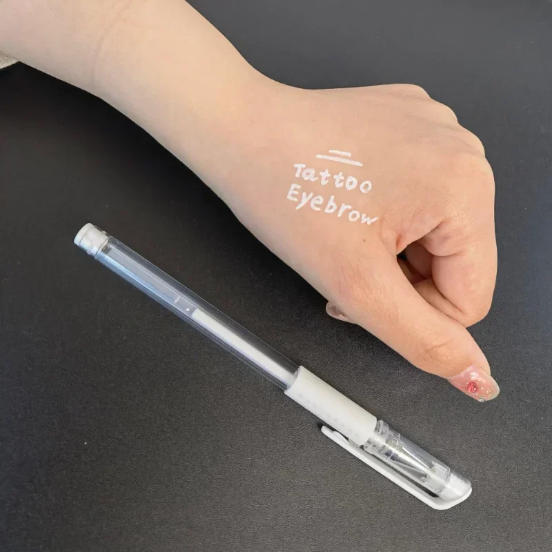 50pc Microblading Supplies Tattoo Marker Pen Permanent Makeup Accessories White Surgical Skin Marker Pen for Eyebrow Scribe Tool