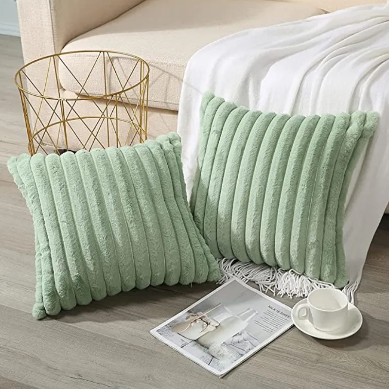 30x50cm 45x45cm Throw Pillow Covers Faux Fur Plush Decorative Couch Cushion Case Soft Pillowcase Orange Saga Green Pink Cream 쿠션