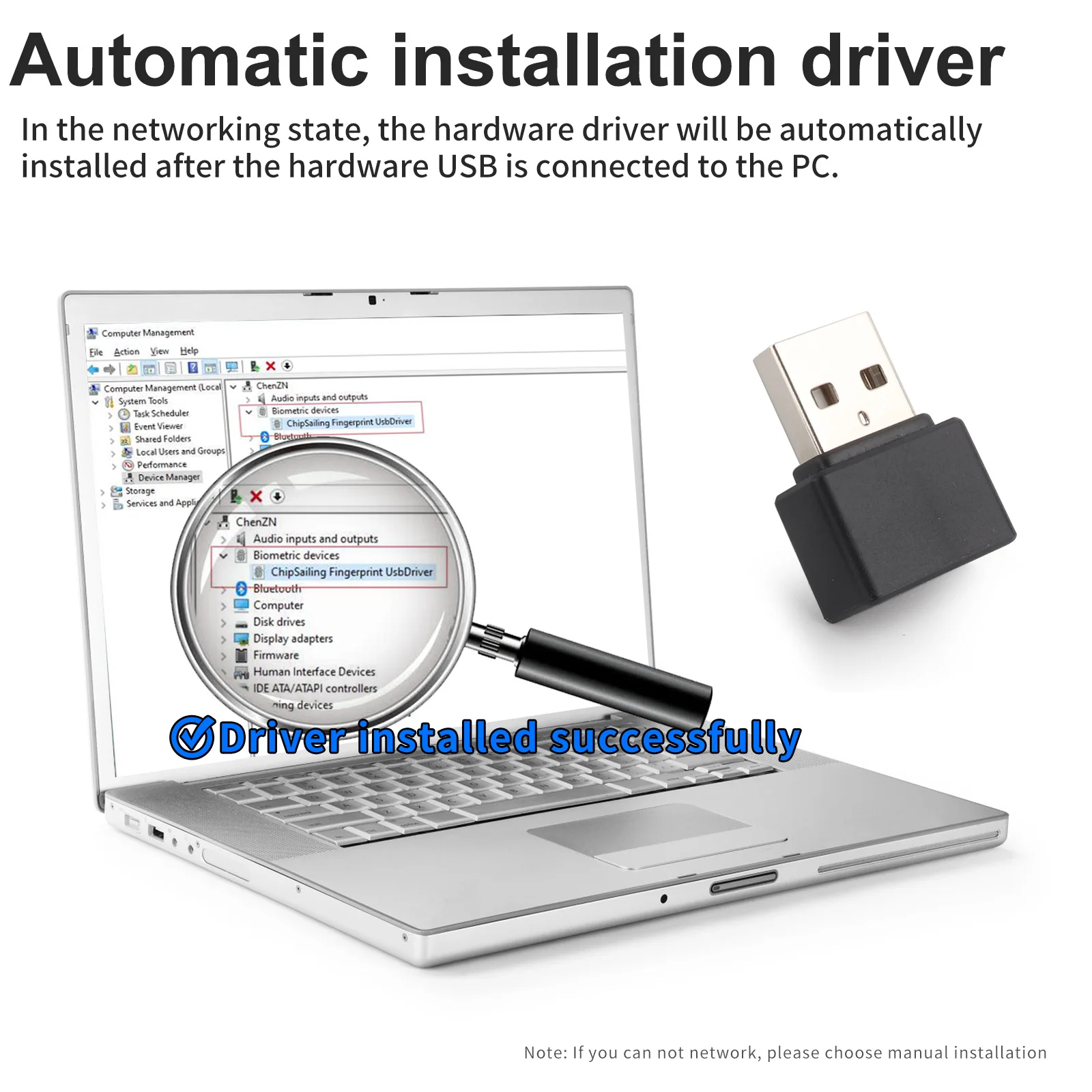 Mini Fingerprint Recognition Device Windows 10 11 Hello Biometric Scanner USB/Type C Fingerprint Reader Module For PC Laptop