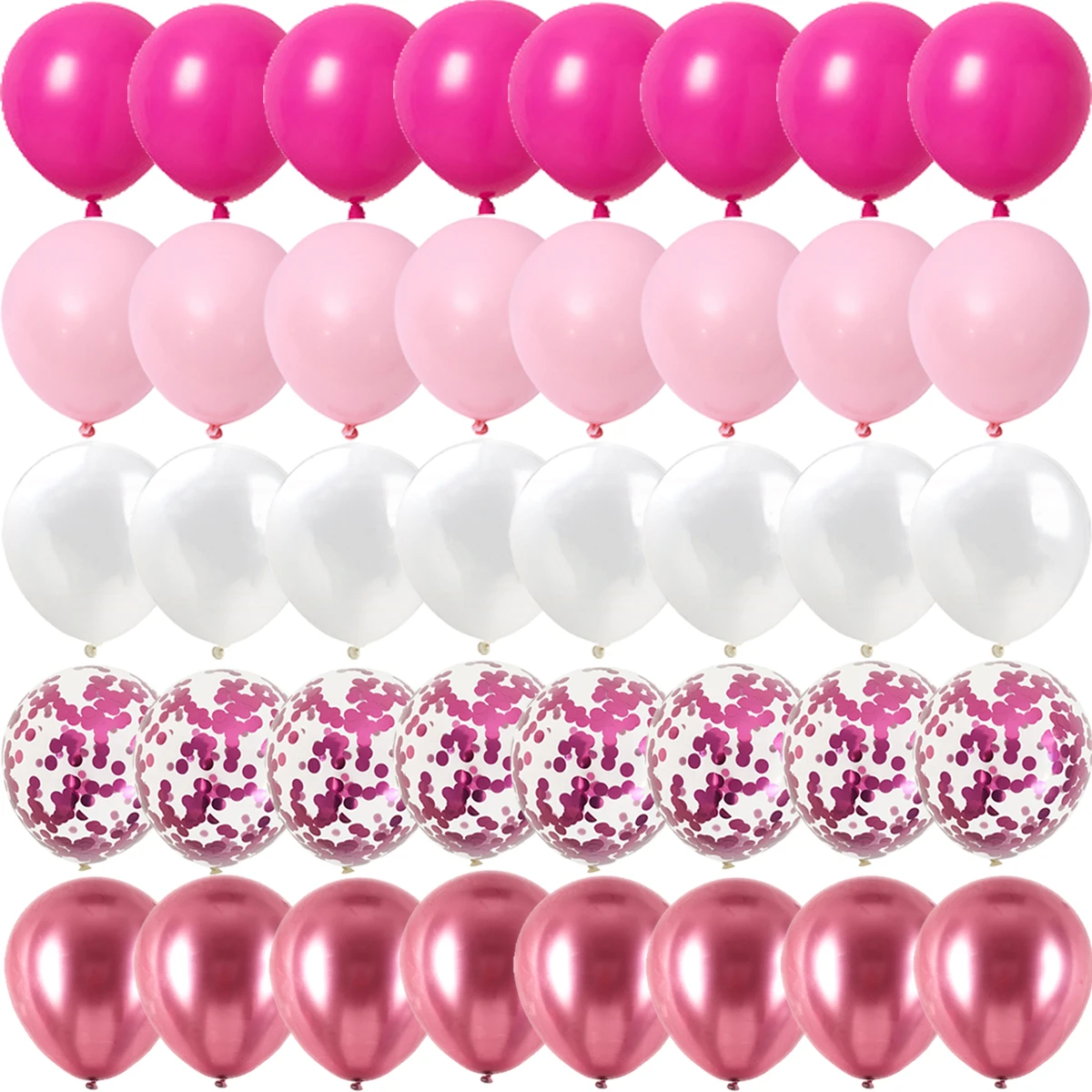 40PCS Rose Pink Metal Latex Confetti Confetti Balloons Wedding Decorations Matte Globos New Year Birthday Party Decorations