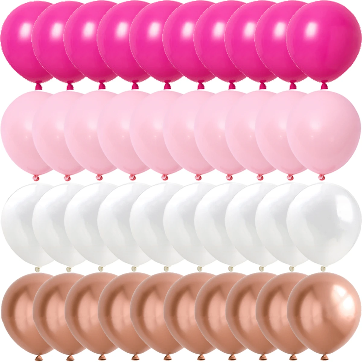 40PCS Rose Pink Metal Latex Confetti Confetti Balloons Wedding Decorations Matte Globos New Year Birthday Party Decorations