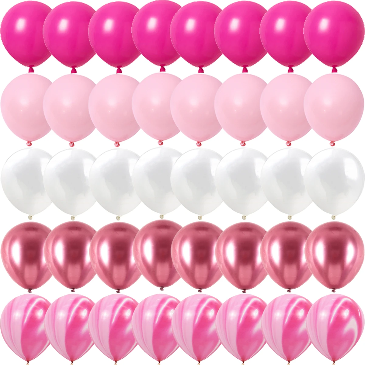 40PCS Rose Pink Metal Latex Confetti Confetti Balloons Wedding Decorations Matte Globos New Year Birthday Party Decorations