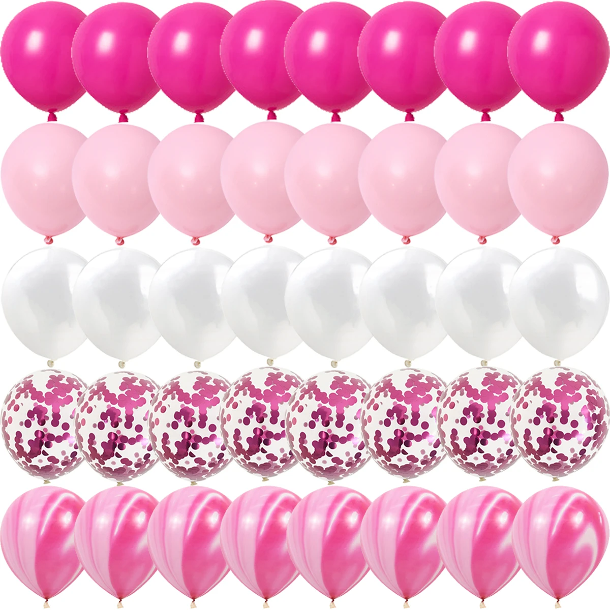 40PCS Rose Pink Metal Latex Confetti Confetti Balloons Wedding Decorations Matte Globos New Year Birthday Party Decorations