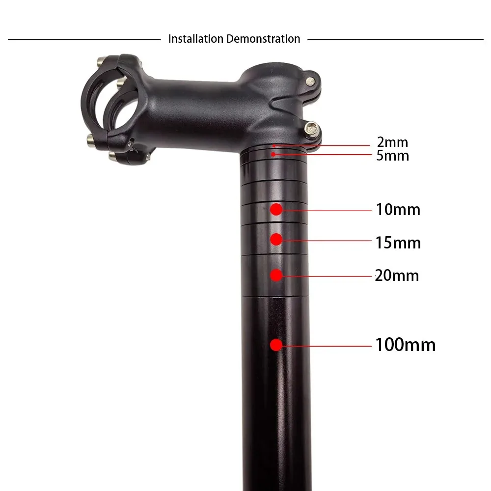 Aluminum Spacer 1-1/8" 28.6mm Bicycle Front Fork Standpipe Headset Stem Alloy Washer 50/100/150mm Height Handlebar Rise-up Adjus