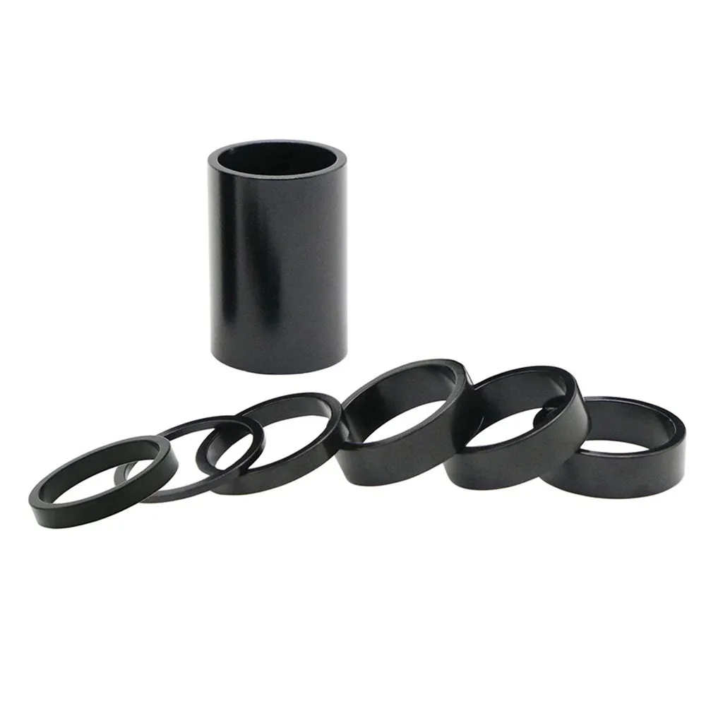 Aluminum Spacer 1-1/8" 28.6mm Bicycle Front Fork Standpipe Headset Stem Alloy Washer 50/100/150mm Height Handlebar Rise-up Adjus