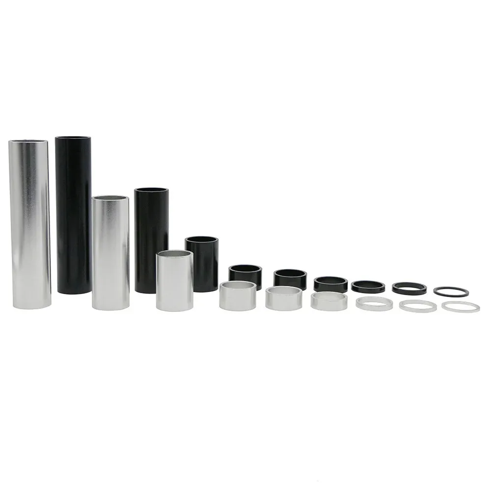 Aluminum Spacer 1-1/8" 28.6mm Bicycle Front Fork Standpipe Headset Stem Alloy Washer 50/100/150mm Height Handlebar Rise-up Adjus