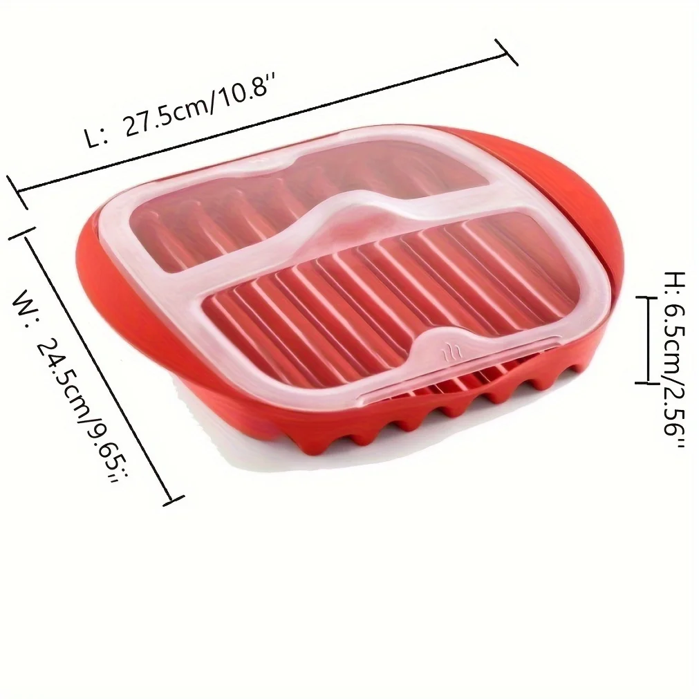 1pc Microwave Bacon Maker Microwavable Bacon Grill, Bacon Tray, Pizza Tray, Sauce Tray, Microwave Oven Cooker