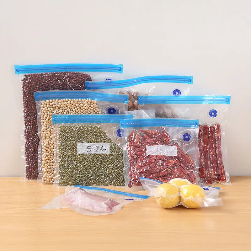 Reusable Vacuum Food Storage Zipper Bags Set Electric Handheld Vacuum Sealer Pump Sous Vide Bag with Hand Pump Bag for Sous Vide