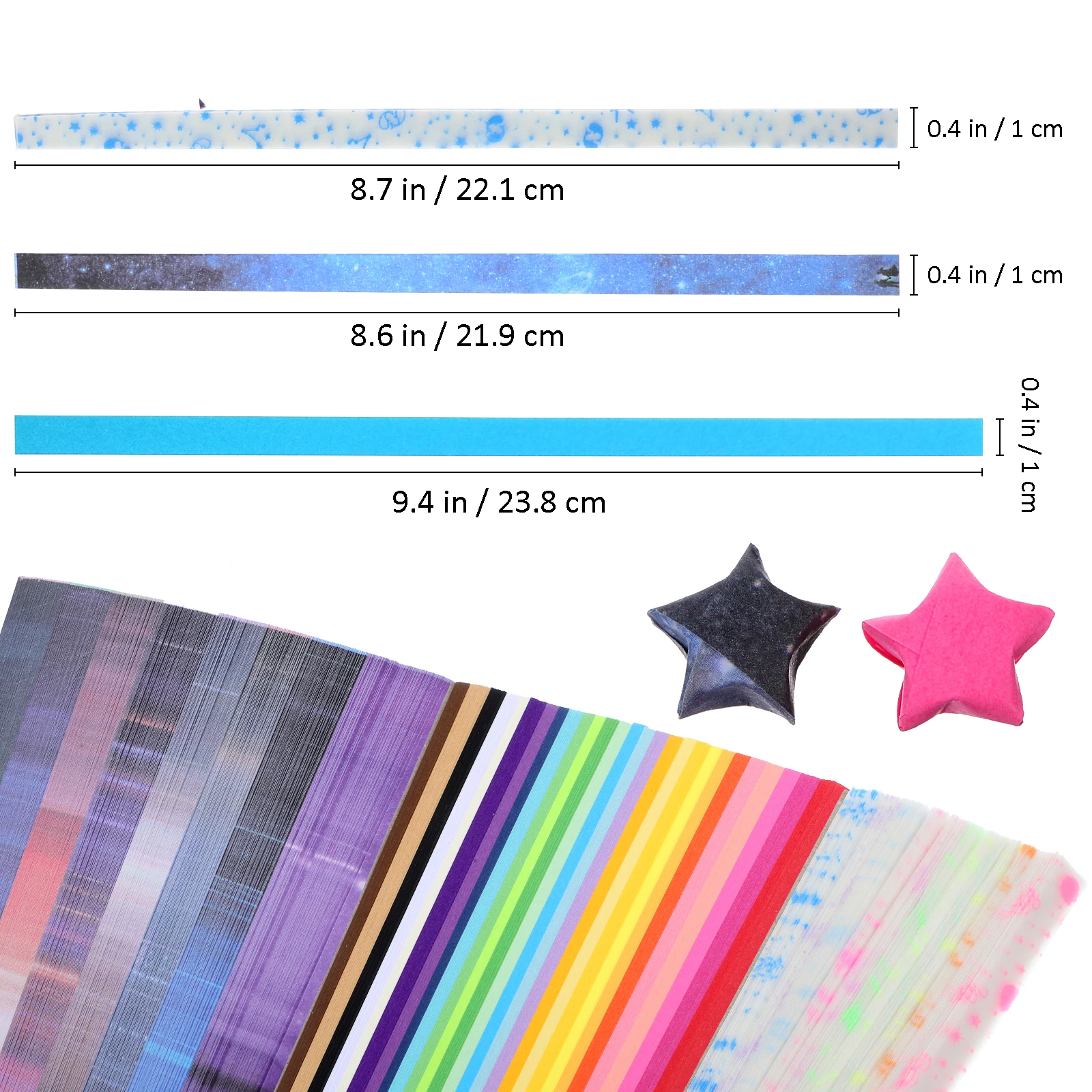 1290 Pcs Sky Gradient Origami Star Paper Strips Glow In The Dark 12 And 27Colors Mixed Sturdy Abundant Craft Paper For Party