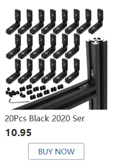 8pcs Black 3 Way End Angle Bracket Connectors For Europe Standard Aluminium Extrusion Profile 2020 Series Socket 6mm With Screws