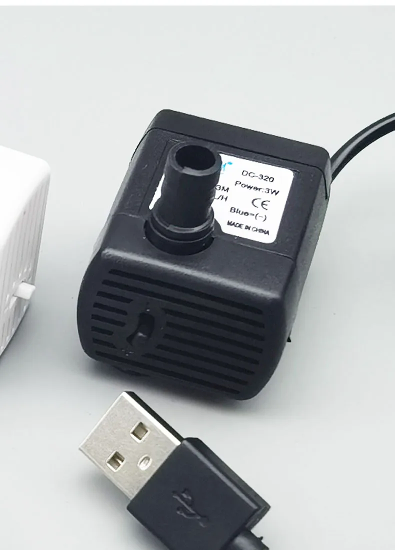 New 3W 500L/H Mini USB Water Electric Pump 5V USB Submersible Pumps Pet Water Dispenser For Pool Fountain Rockery Filter Pump