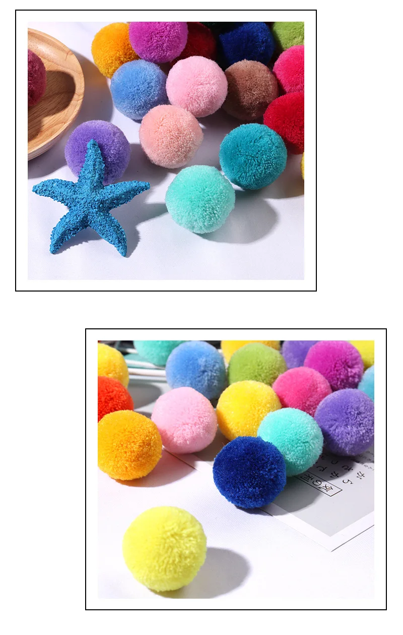 Multi Size Pom Piel 15mm/20mm/25mm/30mm/40mm Soft Pompones Fluffy Plush Crafts DIY Pom-Pom Bal Wedding Sewing Party Accessories